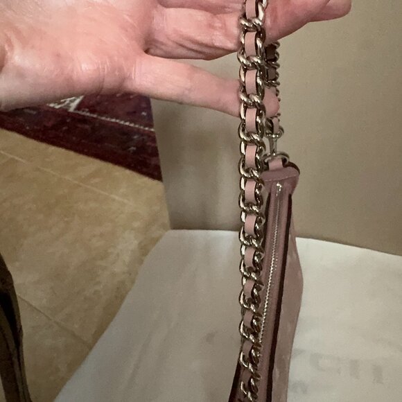 Coach Signature Debossed LG Wristlet with Chain BLUSH MINT #F22698 Never used - Picture 9 of 15